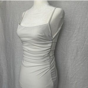 Zara White Maxi Dress With Tie-Up Back